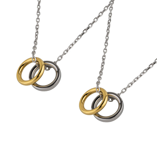 Alavel 選べる ダブルリングネックレス ペア販売 シンプル 2トーン APP0267-SHGD