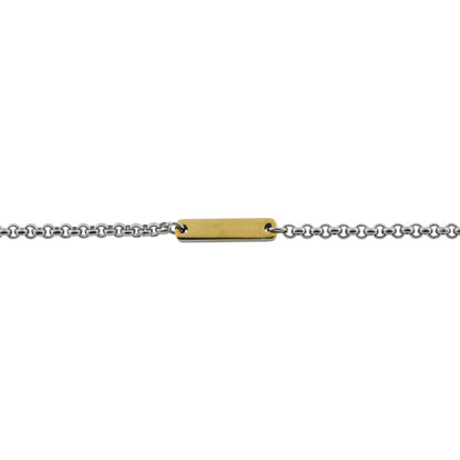 Alavel 選べる プレートブレスレット アンクレット ペア販売 シンプル 2トーン APB547-SHGD