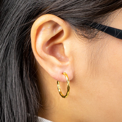 Alavel 選べる フープピアス 遮断機タイプ  ツイスト Lサイズ 両耳分  PUPS015-p