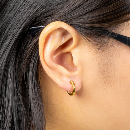 Alavel 選べる フープピアス 遮断機タイプ  ツイスト Sサイズ 両耳分 PUPS023-ｐ